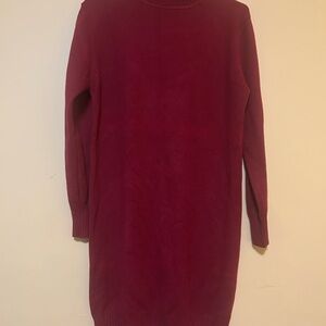 Red Long Sleeve Sweater Dress